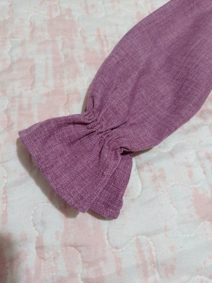 Uzun Kollu Bohem Mor Kız Çocuk Elbisesi - Görsel 5