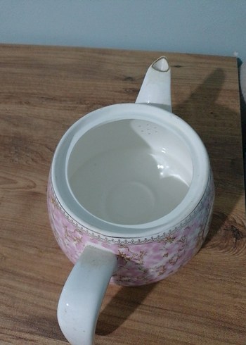 Pembe Pastel Desenli Porselen Demlik - Görsel 3