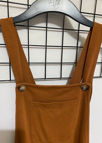 Kahverengi Askılı Midi Elbise - Görsel 2