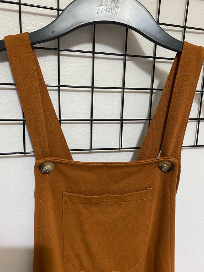 Kahverengi Askılı Midi Elbise - Görsel 2