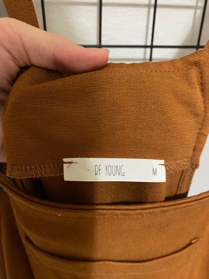 Kahverengi Askılı Midi Elbise - Görsel 3