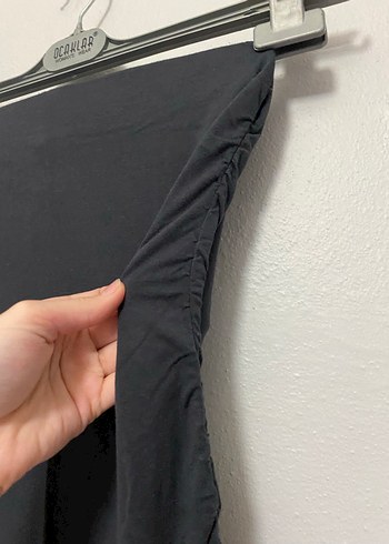 Drapeli gri Uzun  Etek - Görsel 2