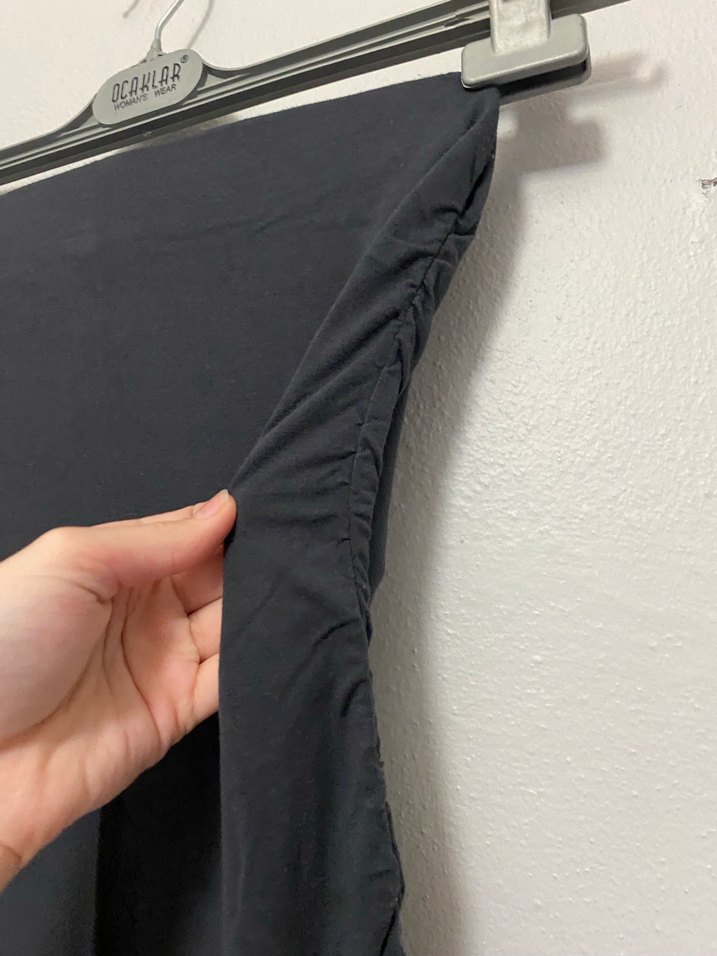 Drapeli gri Uzun  Etek - Görsel 2