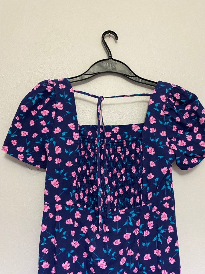 Bohem Kısa Kollu Midi Elbise - Görsel 3