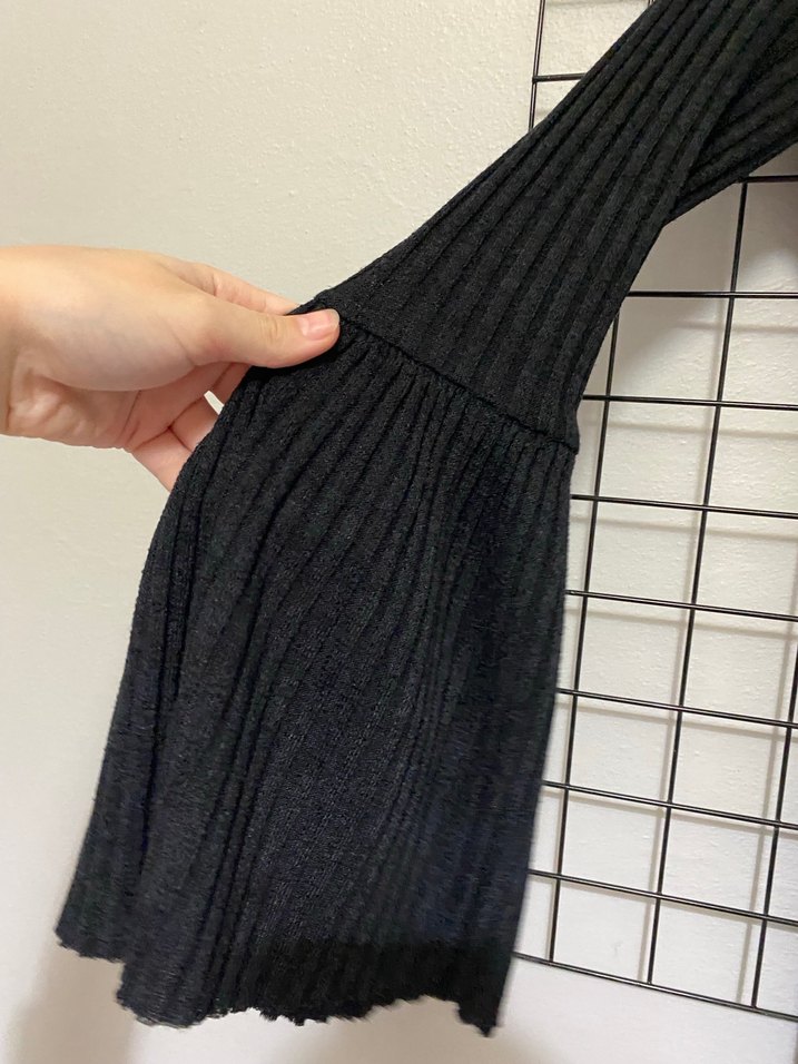 Siyah Triko Uzun Elbise Yüksek Yaka - Görsel 2