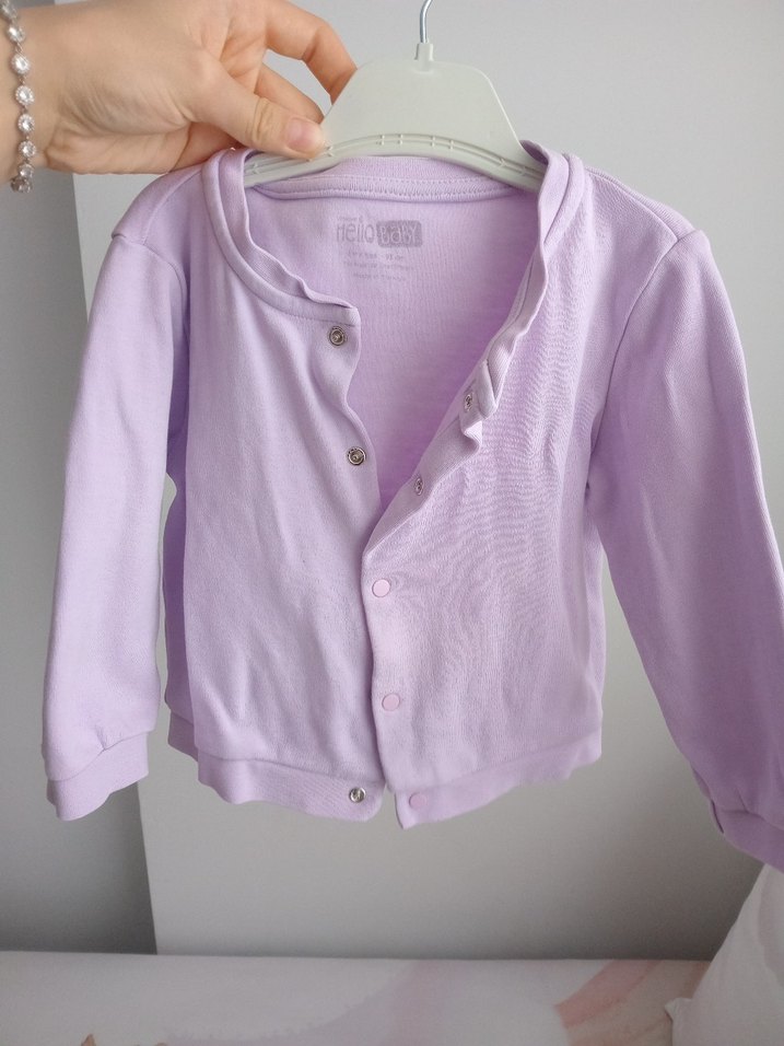 Kız Çocuk Lila Pamuklu Düğmeli Hırka - Görsel 2