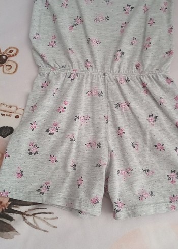 Kız Çocuk Gri Dantel Detaylı Tulum - Görsel 4