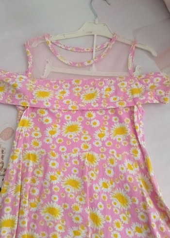 Pembe Çiçekli Kız Çocuk Elbisesi - Görsel 2