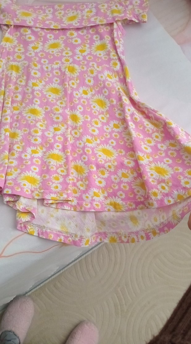 Pembe Çiçekli Kız Çocuk Elbisesi - Görsel 3