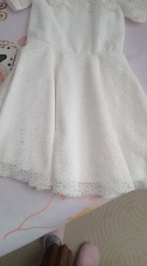 Kız Çocuk Beyaz Dantel Elbise - Görsel 5