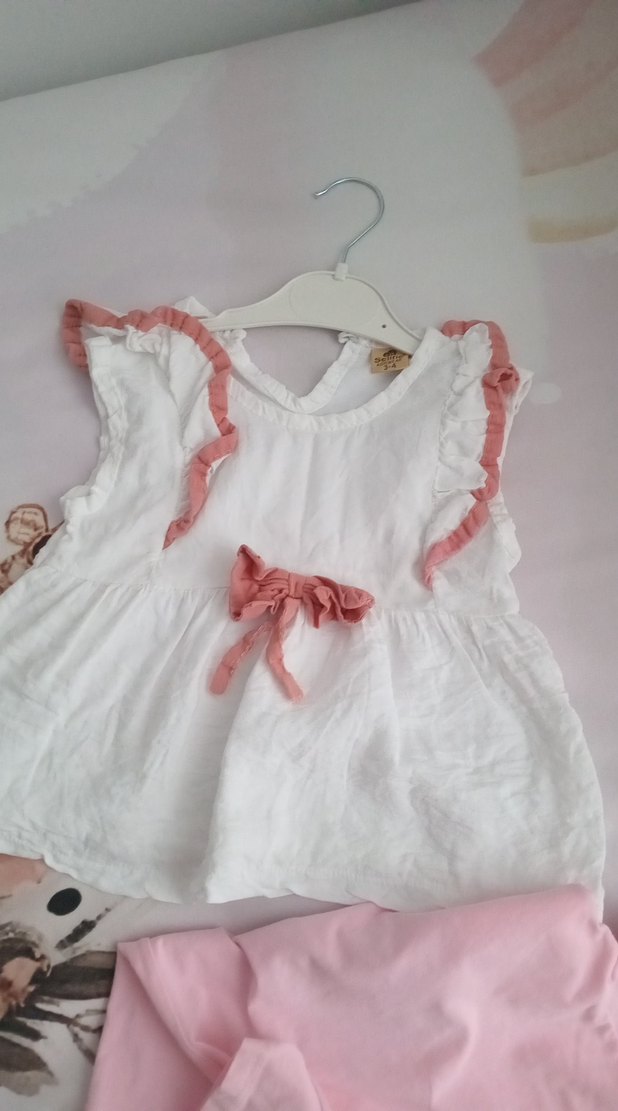 Kız Çocuk Pembe Baskılı Kısa Kollu Tişört - Görsel 3