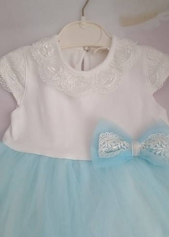 Kız Çocuk Beyaz Dantel Detaylı Elbise - Görsel 4