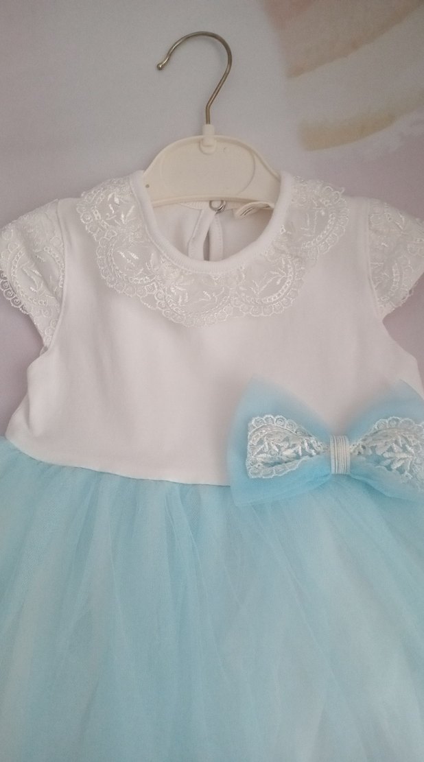 Kız Çocuk Beyaz Dantel Detaylı Elbise - Görsel 4