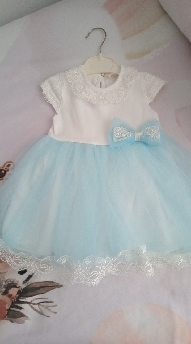 Kız Çocuk Beyaz Dantel Detaylı Elbise - Görsel 2