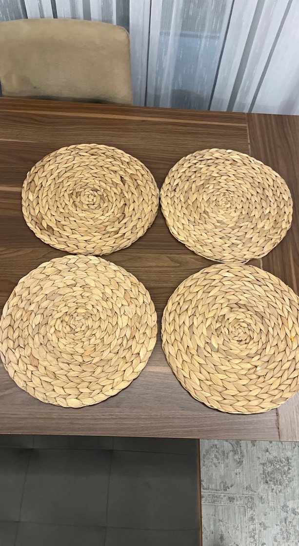 Bej Bohem Yuvarlak Hasır Amerikan Servis - Görsel 2