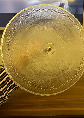 Gri-Beyaz İki Katlı Cam Servis Tabağı - Görsel 3