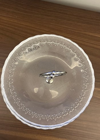 Gri-Beyaz İki Katlı Cam Servis Tabağı - Görsel 2