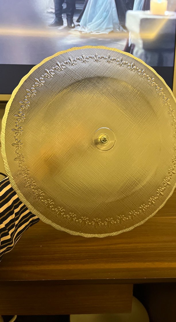 Gri-Beyaz İki Katlı Cam Servis Tabağı - Görsel 3