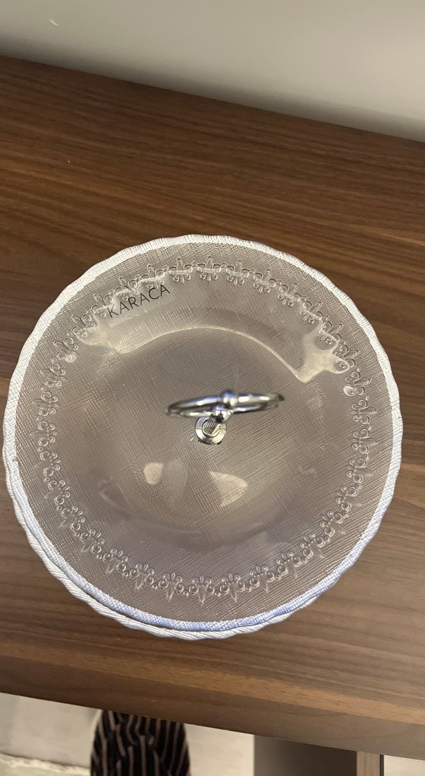 Gri-Beyaz İki Katlı Cam Servis Tabağı - Görsel 2