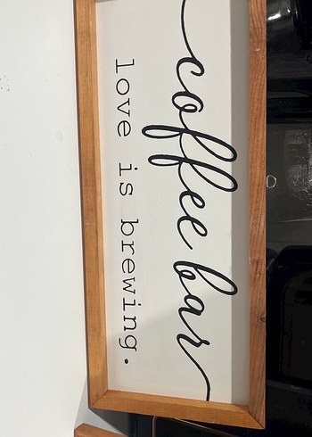 Bej Ahşap Çerçeveli Coffee Bar Tablosu - Görsel 2