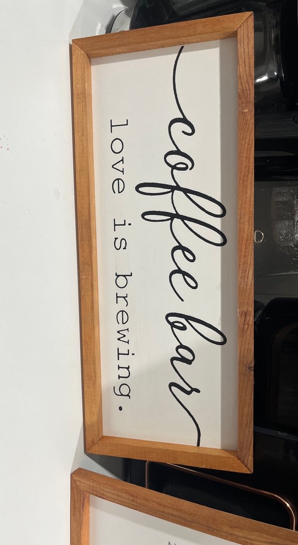 Bej Ahşap Çerçeveli Coffee Bar Tablosu - Görsel 2