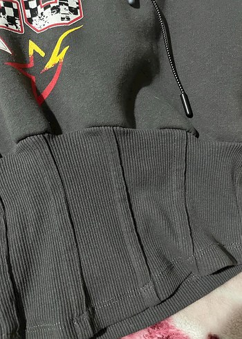 Koton korseli crop sweatshirt - Görsel 3