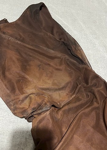 Kahverengi Midi Drapeli Elbise - Görsel 3