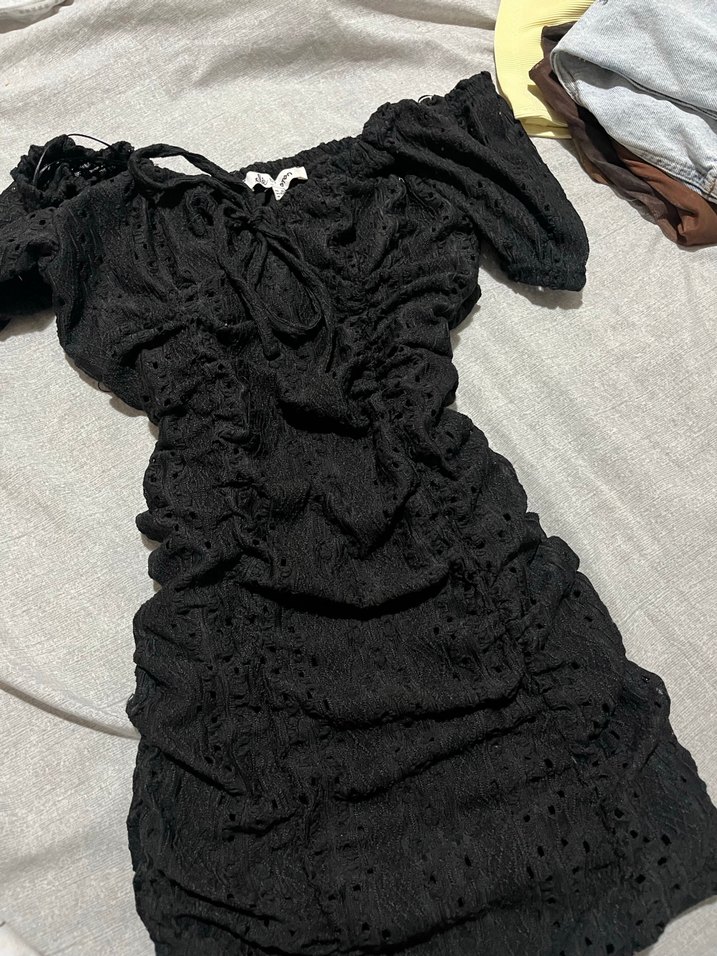 Büzgülü elbise koton - Görsel 2