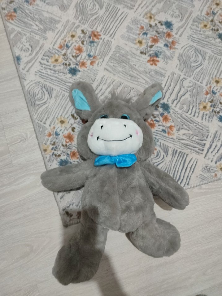 Gri Peluş Oyuncak Eşek - Görsel 3