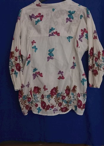 Uzun Kollu, Düğmeli Bohem Ispanya Kadın Gömlek - Görsel 3