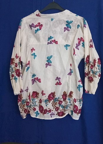 Uzun Kollu, Düğmeli Bohem Ispanya Kadın Gömlek - Görsel 2