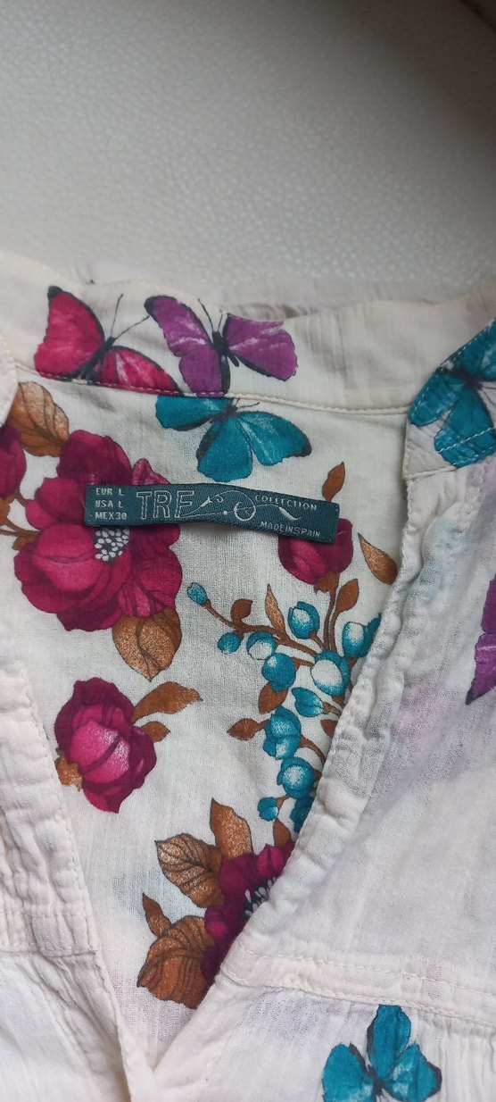 Uzun Kollu, Düğmeli Bohem Ispanya Kadın Gömlek - Görsel 4