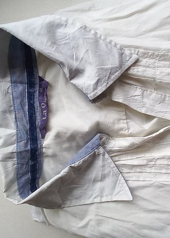 Düğmeli Beyaz Kumaş Kadın Gömlek - Görsel 2