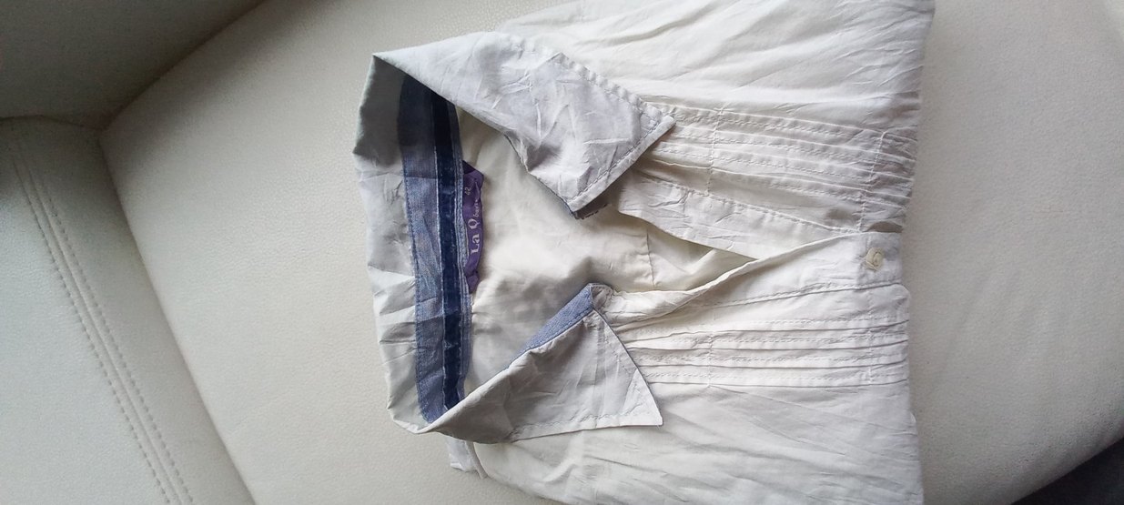 Düğmeli Beyaz Kumaş Kadın Gömlek - Görsel 2