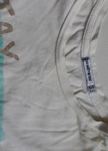 Beyaz Baskılı Kadın Kısa Kollu Tişört - Görsel 2