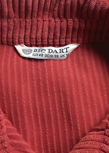 Kızıl Kahve Kadın Düğmeli Salaş Gömlek - Görsel 3