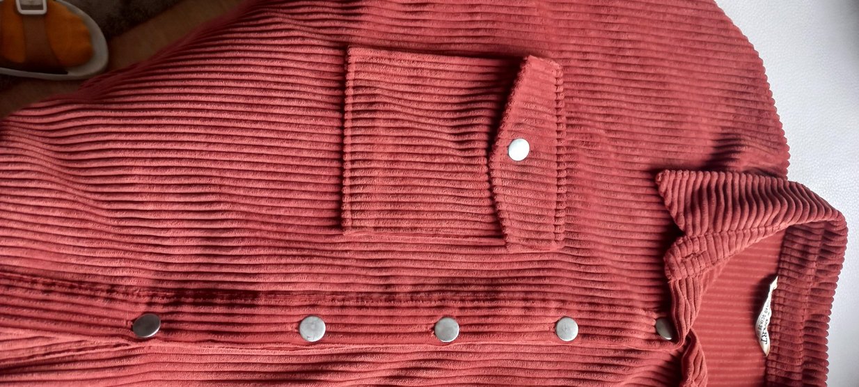 Kızıl Kahve Kadın Düğmeli Salaş Gömlek - Görsel 2