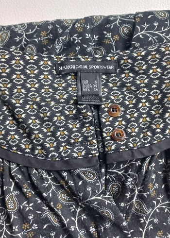 Düğmeli Bohem Desenli Gri Elbise - Görsel 2