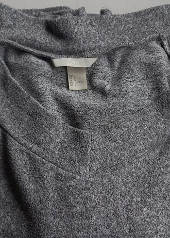 Gri Kadın Örgü Sweatshirt - Görsel 4