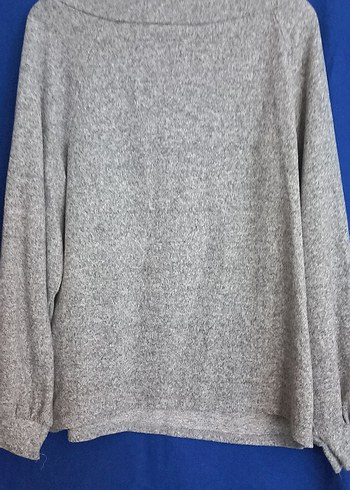 Gri Kadın Örgü Sweatshirt - Görsel 2