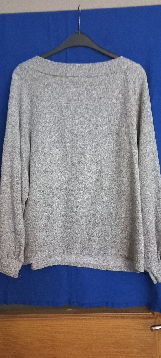 Gri Kadın Örgü Sweatshirt - Görsel 2