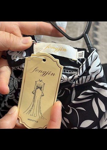 Bohem Gri Çiçek Desenli Uzun Elbise - Görsel 2