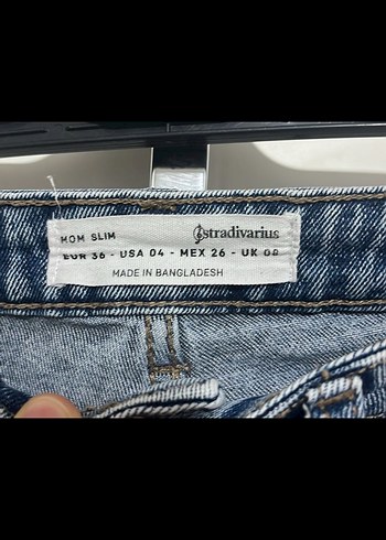 Gri Tonlu Mavi Denim Stradivarius Kadın Pantolon - Görsel 2