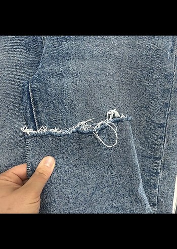 Gri Tonlu Mavi Denim Stradivarius Kadın Pantolon - Görsel 3