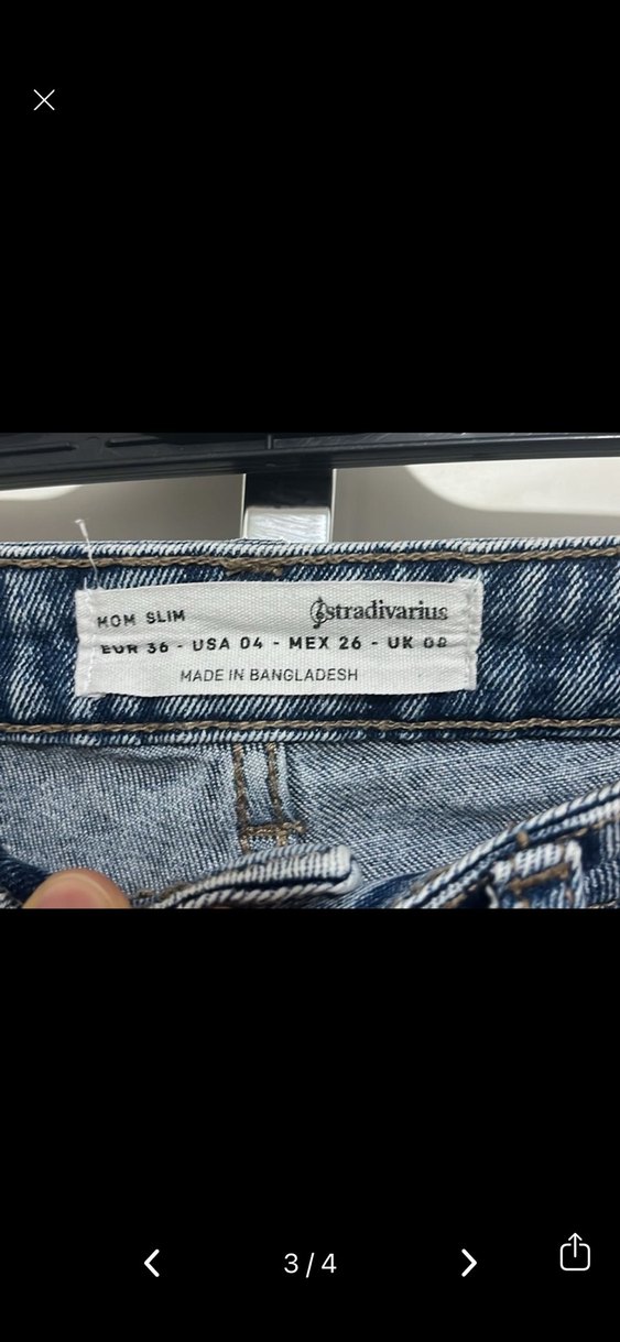 Gri Tonlu Mavi Denim Stradivarius Kadın Pantolon - Görsel 2