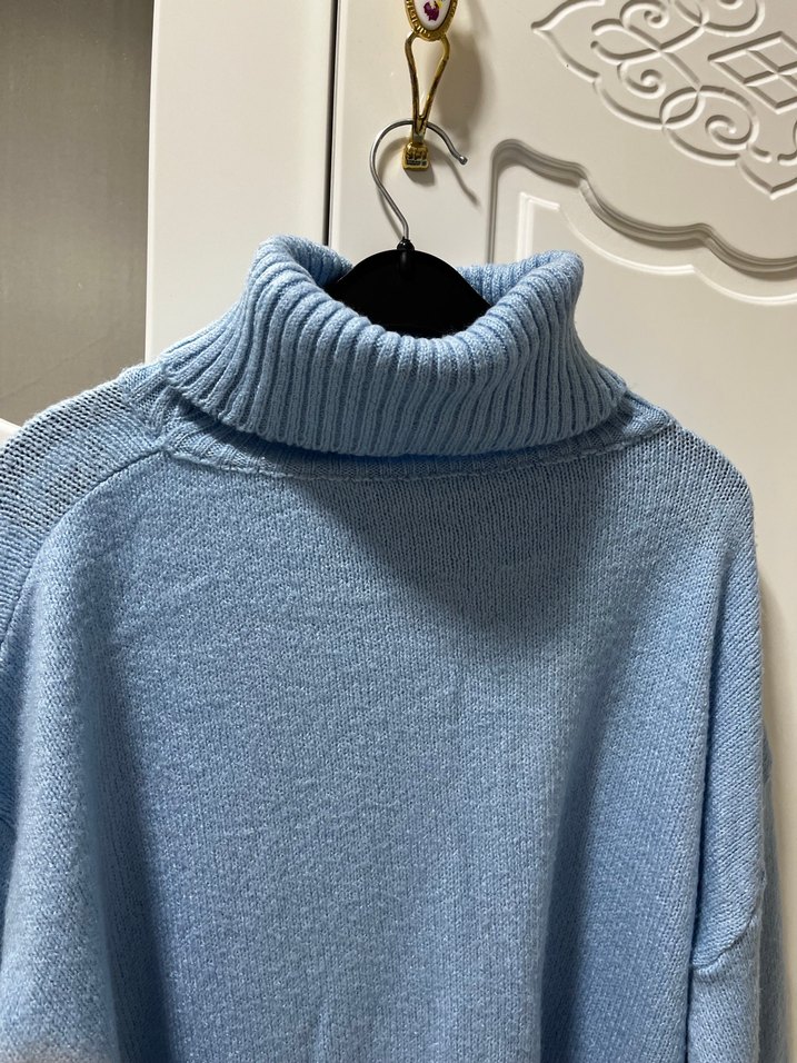 Mavi Kadın Boğazlı Triko Kazak - Görsel 2