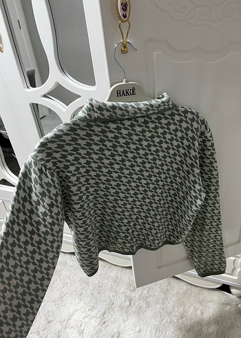 Pastel Yeşil Mini Triko Hırka Uzun Kollu - Görsel 2