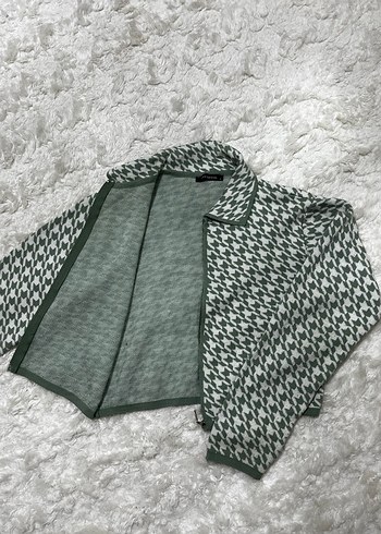 Pastel Yeşil Mini Triko Hırka Uzun Kollu - Görsel 4