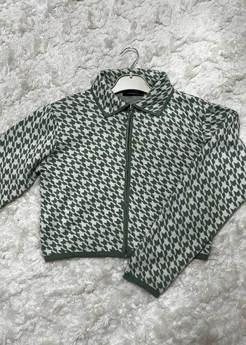 Pastel Yeşil Mini Triko Hırka Uzun Kollu - Görsel 3