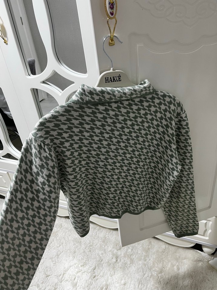 Pastel Yeşil Mini Triko Hırka Uzun Kollu - Görsel 2